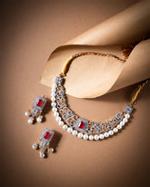 Victorian Ruby Pearl Elegance Gold Set