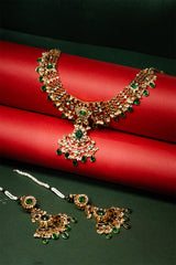 Emerald Kundan Bridal Silver Set