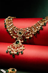 Emerald Kundan Bridal Silver Set