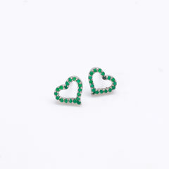 Emerald Hearts Silver Locket Set