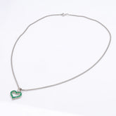 Emerald Hearts Silver Locket Set