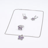 Amethyst Whispers Silver Locket Set