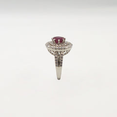 Fiery Gem Silver Ring