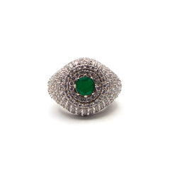 Mystic Green Silver Ring