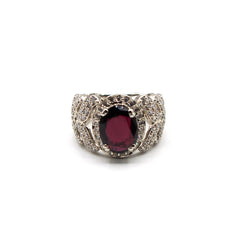 Crimson Silver Ring