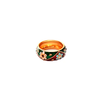 Colorful Meena Gold Ring