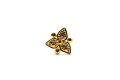 Floral Gold Stud with Diamond Accent