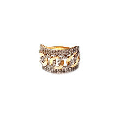 Zircon Chain Gold Ring