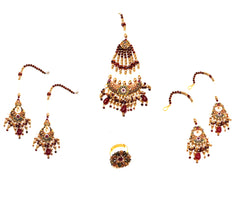 Grand Bridal Ruby & Pearl Set