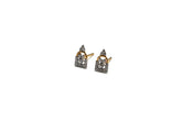 Geometric Pave Diamond Studs
