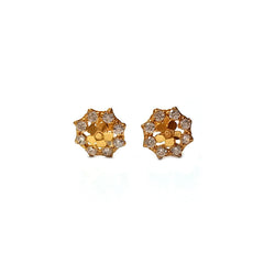 Shimmering Zirconia Gold Earrings
