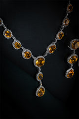 Luminous Topaz Majesty Diamond Necklace Set
