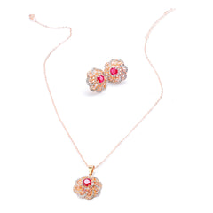 Regal Gemstone Symphony Silver Locket Set