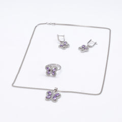 Amethyst Whispers Silver Locket Set