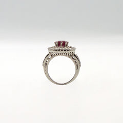 Fiery Gem Silver Ring