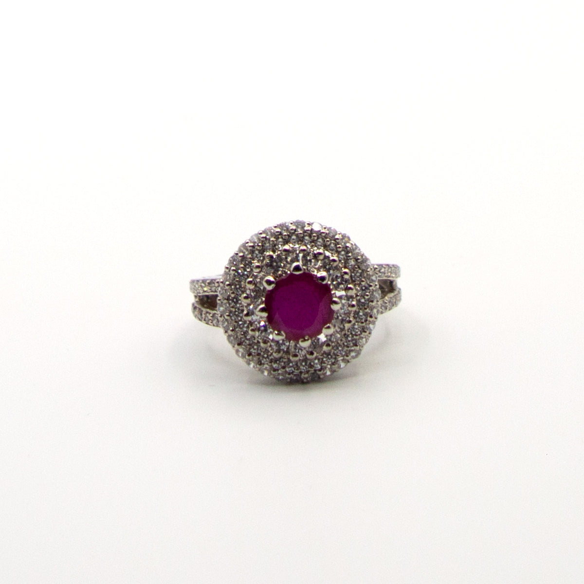 Fiery Gem Silver Ring