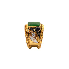 Green Silver Ring