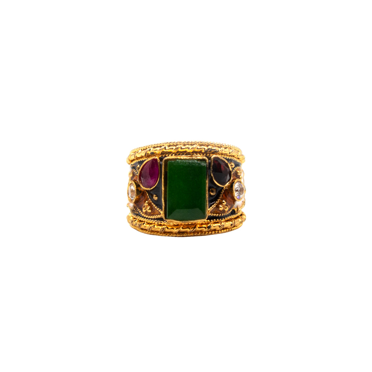 Green Silver Ring