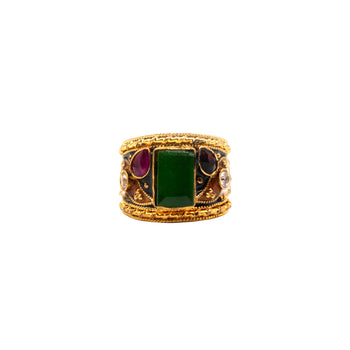 Green Silver Ring