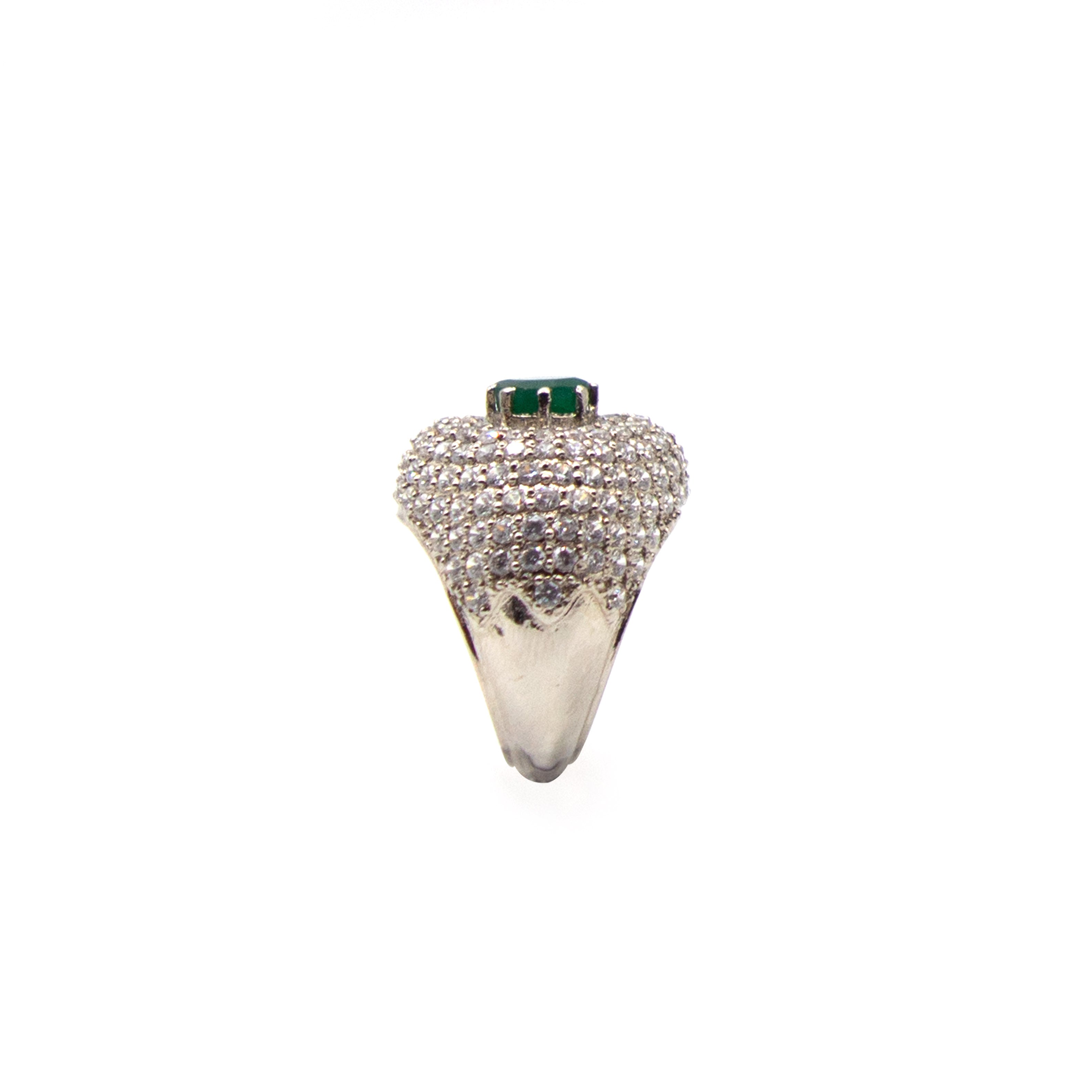 Almas Rind Mystic Green Silver Ring – Almas Jewellers