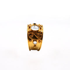 Kundan Silver Ring