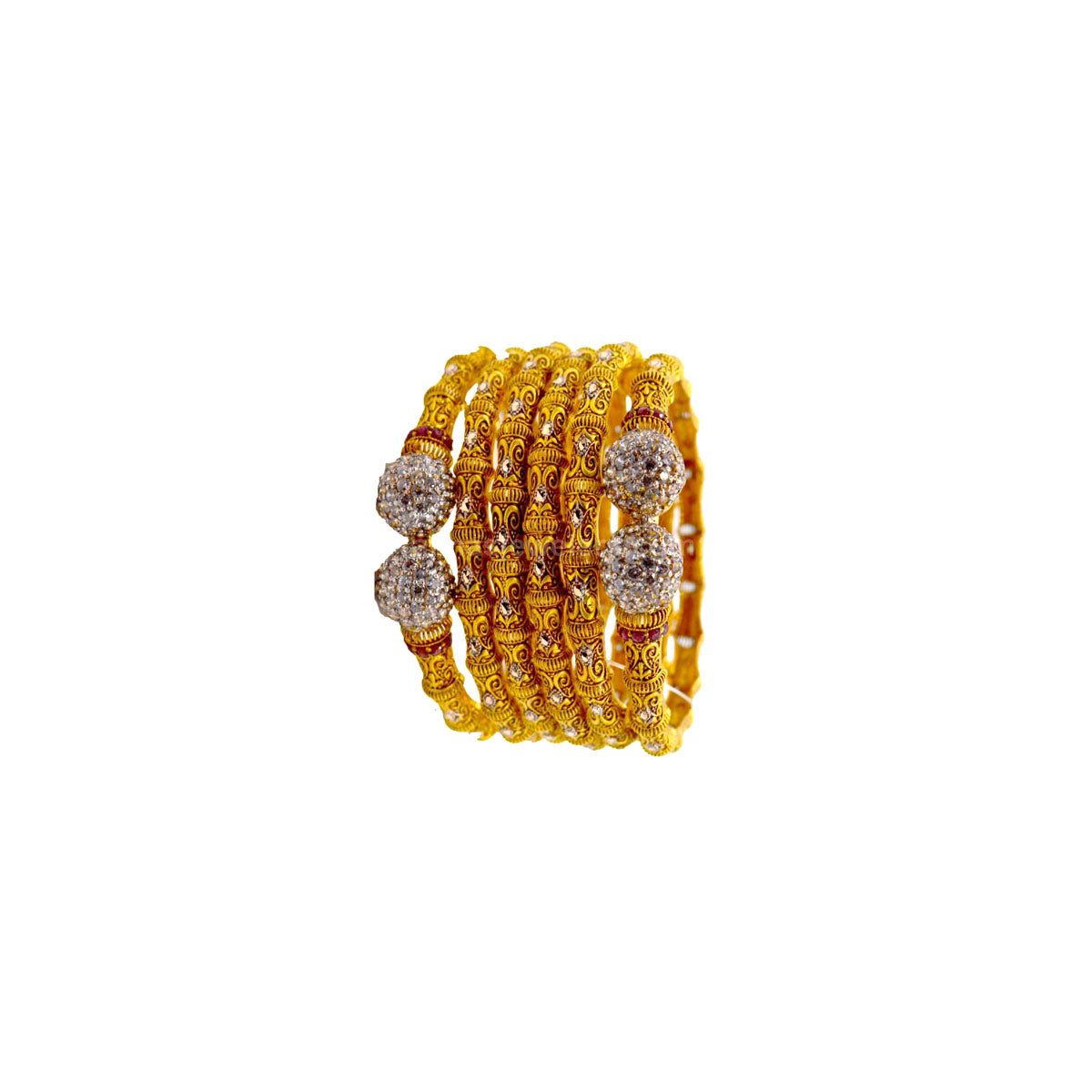 Coffee Blush Gold Zirconia Bangles