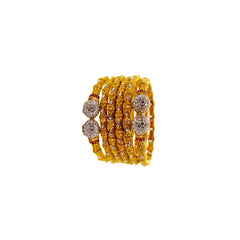 Coffee Blush Gold Zirconia Bangles