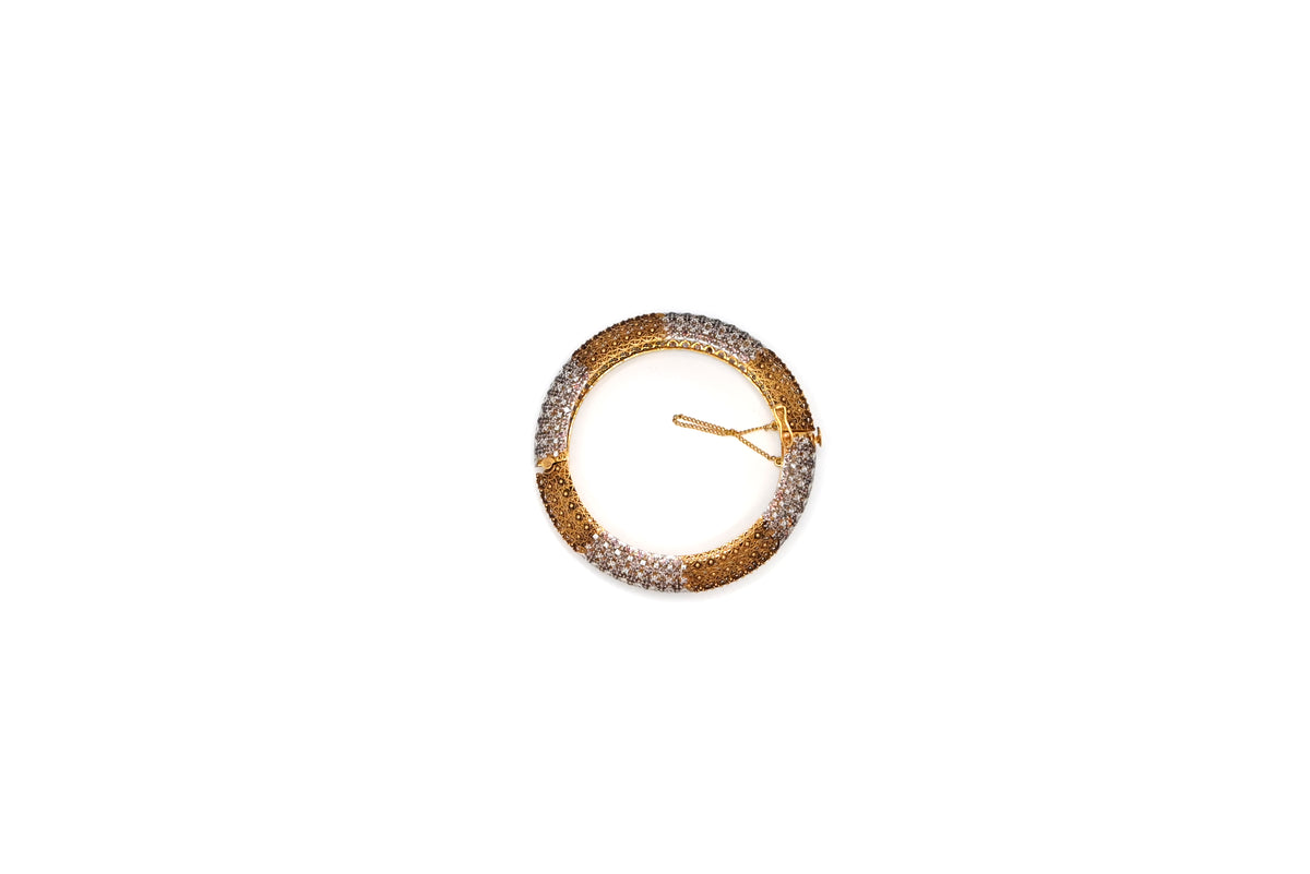 Dual-Tone Beaded Bangle