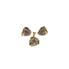Amethyst Zircon Bliss Gold Locket Set