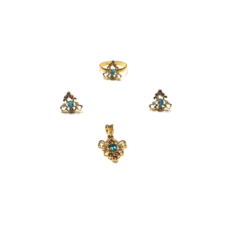 Falsa Zircon Fusion Gold Locket Set