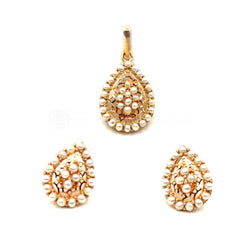 Pearl Gold Locket Set