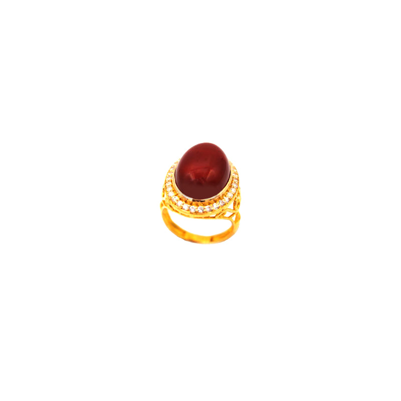 "Aqeeq Gold Ring "