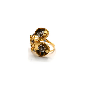 Floral Gold & Diamond Cluster Ring