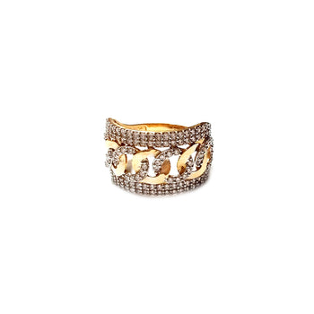Zircon Chain Gold Ring