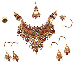 Grand Bridal Ruby & Pearl Set
