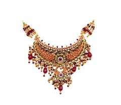 Grand Bridal Ruby & Pearl Set