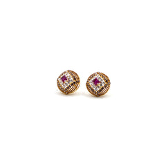 Mocha Elegance Gold Earring
