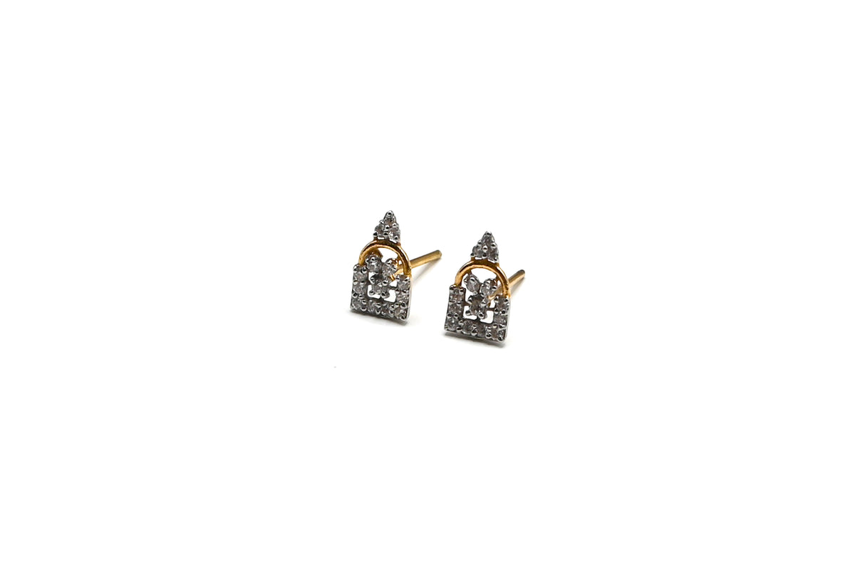 Geometric Pave Diamond Studs